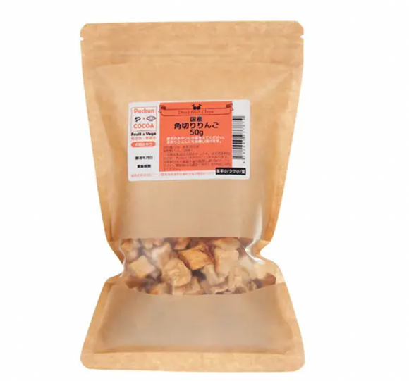 Packun x COCOA Freeze-Dried Diced Apple 50g, for dogs.