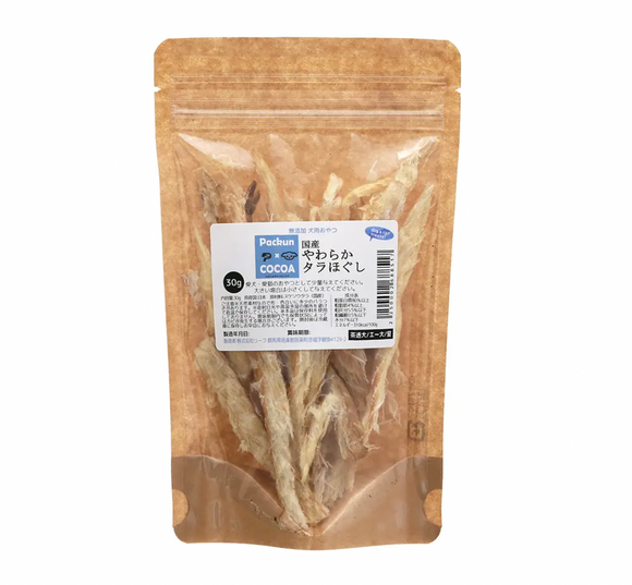 PackunxCOCOA Freeze-Dried Hokkaido fresh cod 30g, for dogs and cats.