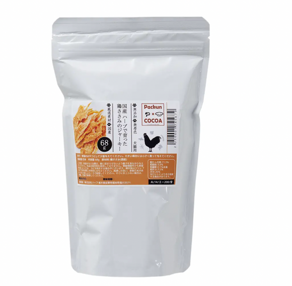 Top-selling products! PackunxCOCOA Freeze-Dried free range chicken tender jerky 68g, for cats.