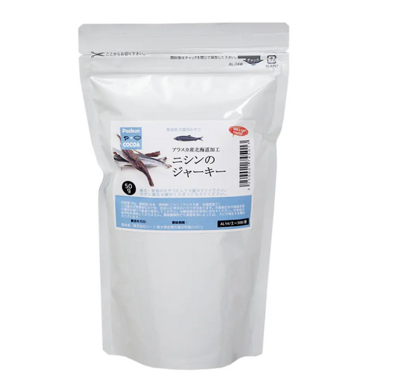 PackunxCOCOA Freeze-Dried Hokkaido processed herring jerky 50g, for dogs and cats.