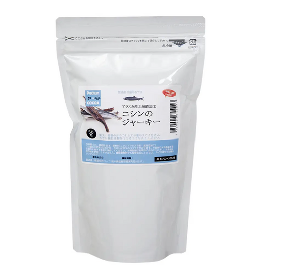 PackunxCOCOA Freeze-Dried Hokkaido processed herring jerky 50g, for dogs.