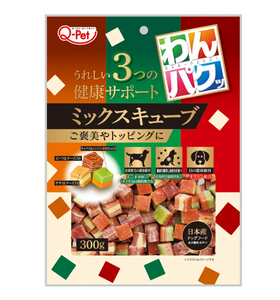 Q-pet Mix Cubes (beef, cheese, carrot, chicken, pumpkin) for dogs. 300g