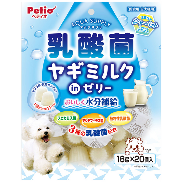 Petio replenish hydration with probiotic Goat Milk Jelly, 16g x 20 for dogs