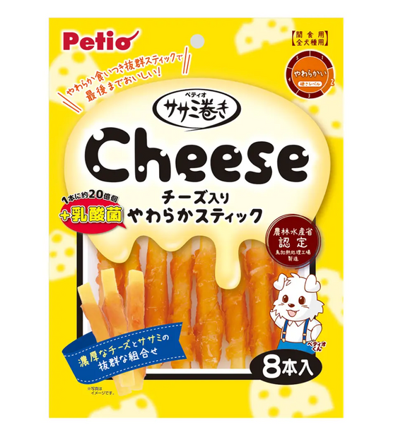 Petio - Soft Sticks with Cheese and Probiotics, 8 pieces