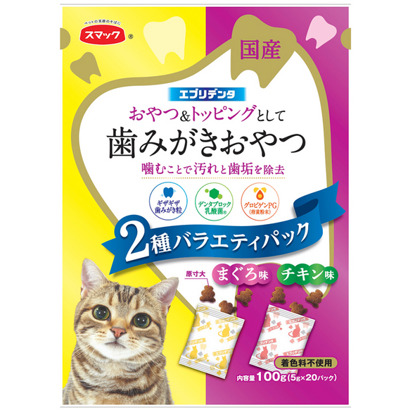 Smack - Cat Every Dental Variety Pack for Cats - Tuna and Chicken Flavor, 100g.