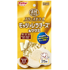 Petio Natural Freeze-Dried Mozzarella Cheese & Chicken Fillet for dogs, 25g.