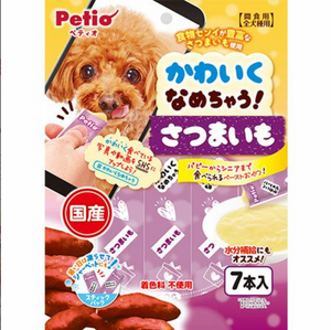 Petio Sweet Potato Flavor Puree for dogs. Adorably Lickable!