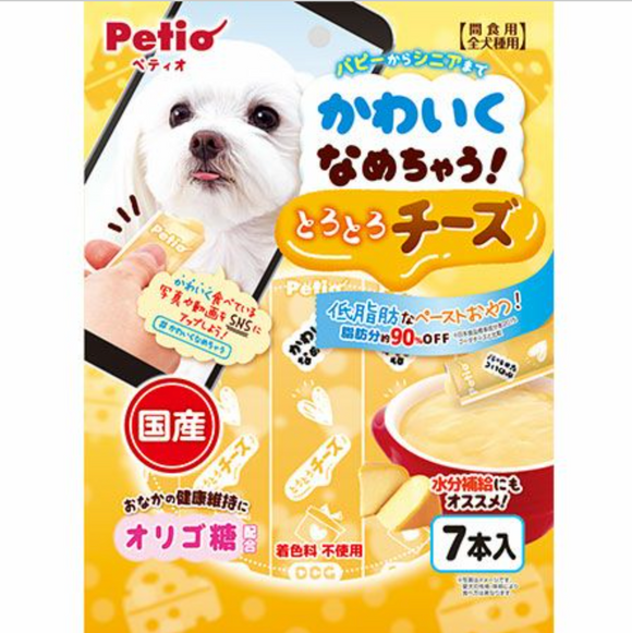 Petio Creamy Cheese-Flavored Stick for dogs. Adorably Lickable!