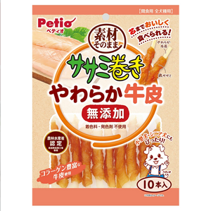 Petio Premium Chicken & Soft Rawhide Roll for dogs, 10 pieces.