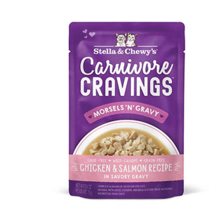 Stella & Chewy's Carnivore Cravings Taste & Texture Cats Crave, Chicken & Salmon Recipe.