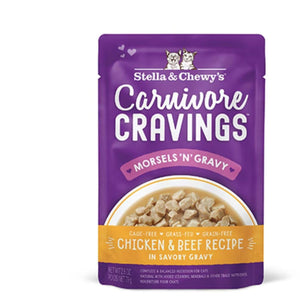 Stella & Chewy's Carnivore Cravings Taste & Texture Cats Crave, Chicken & Beef Recipe.