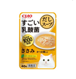 CIAO 100 Billion Lactic Acid Bacteria Soup Wet Food 40g Various Flavor, for cats.