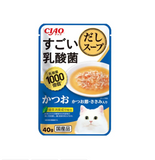 CIAO 100 Billion Lactic Acid Bacteria Soup Wet Food 40g Various Flavor, for cats.