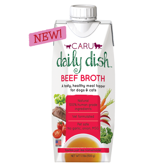 Caru Daily DishTM Beef Broth for Dogs.
