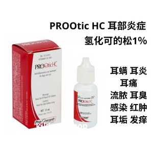 Supplement: Pro-Otic HC Anti-inflammatory ear treatment 1% for Dogs and Cats, 60ml.