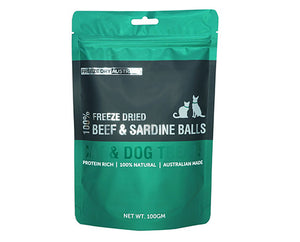 FDA FREEZE DRIED BEEF & SARDINE BALLS for Cats