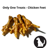 Only One Treats - Chicken Feet, two sizes, for Dogs.