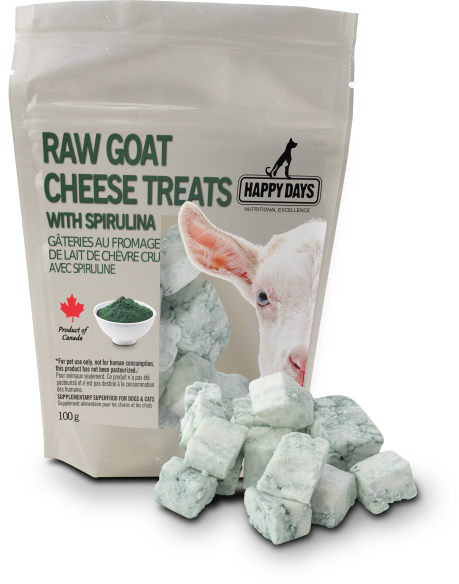 Happy Days Dairy - Raw Goat Cheese Treats with Spirulina (frozen product, delivery in GTA only)