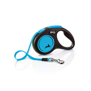 Flexi Dog Leash New Neon - Blue （Reflective）