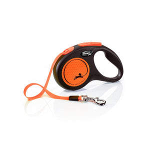 Flexi Dog Leash New Neon - Orange（Reflective）